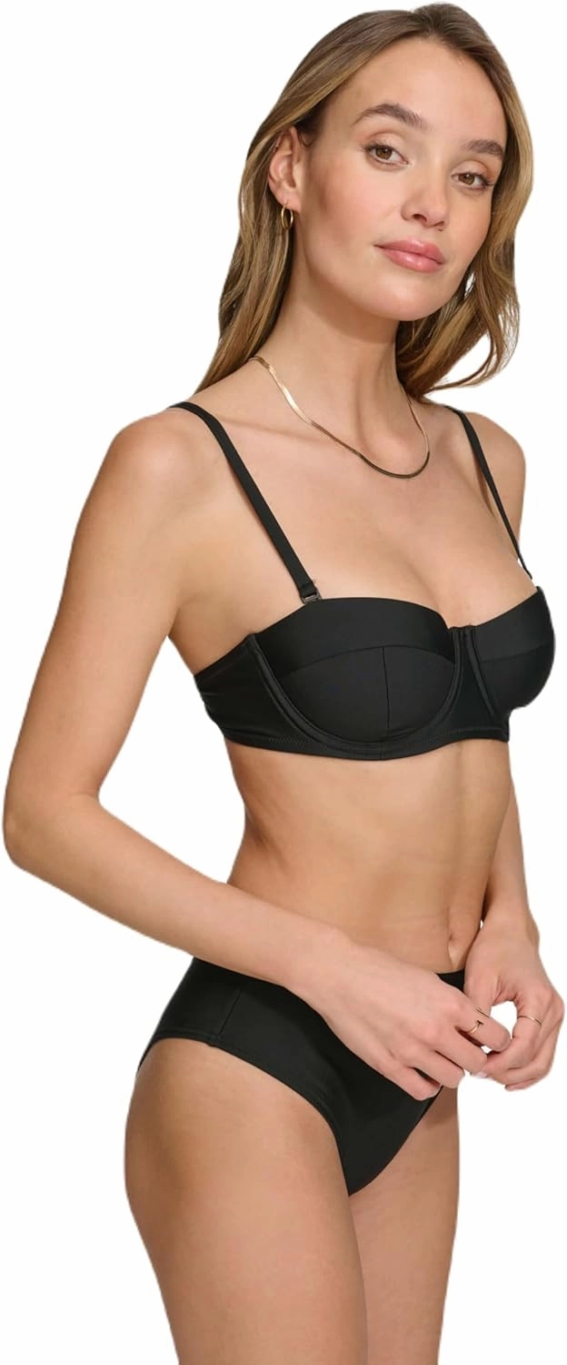 DKNY Women's Standard V-Neck Bikini Top Bathing Suit