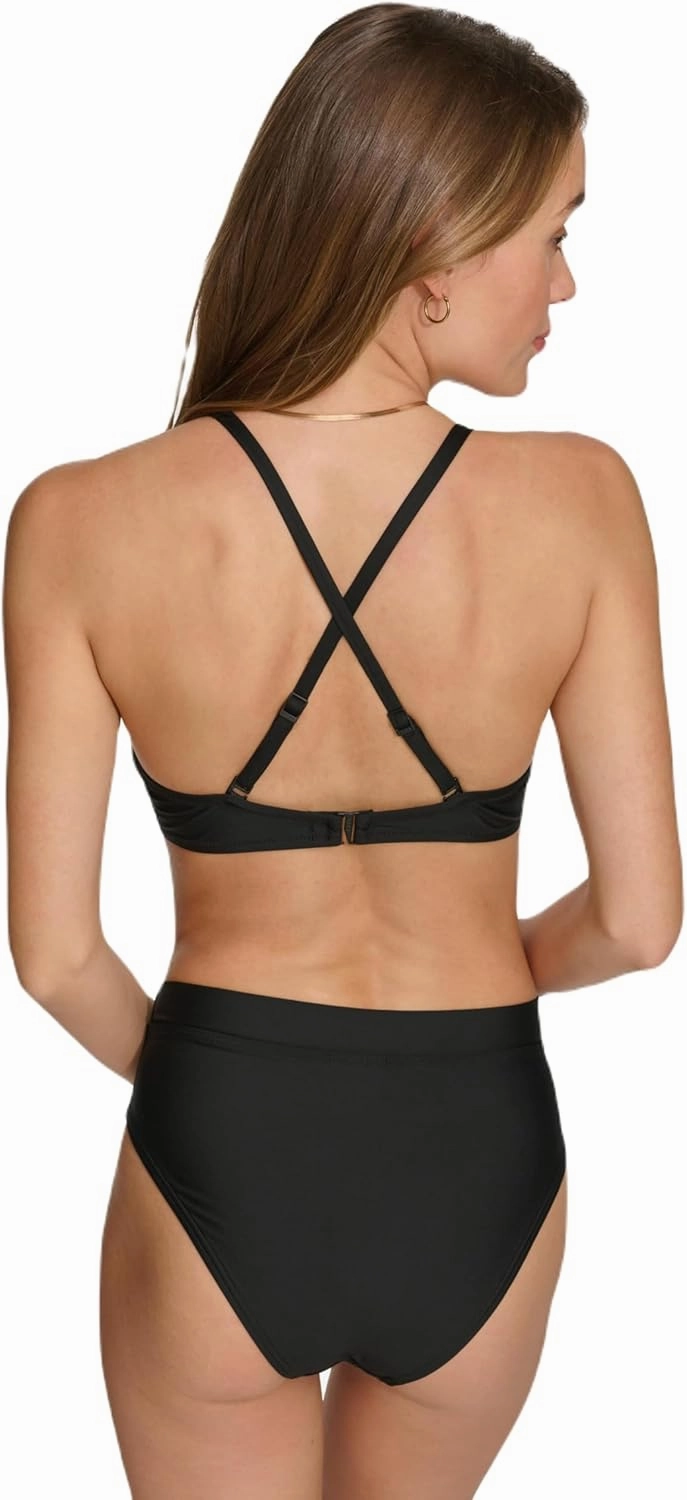 DKNY Women's Standard V-Neck Bikini Top Bathing Suit