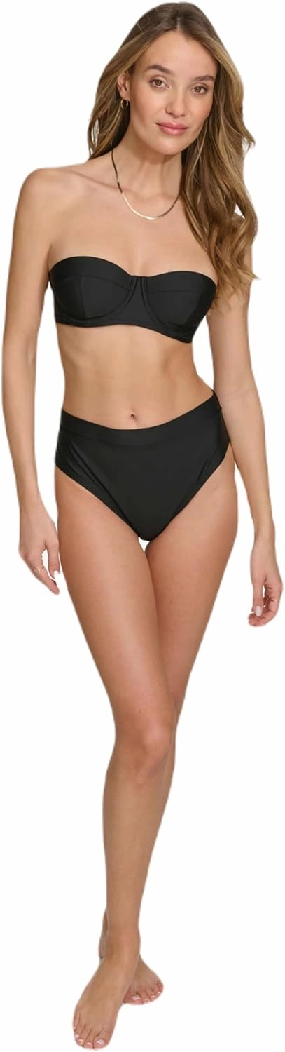 DKNY Women's Standard V-Neck Bikini Top Bathing Suit