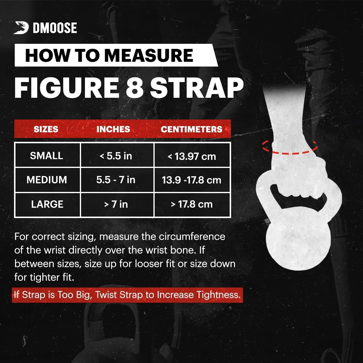 DMoose Fitness Figure 8 Lifting Straps for Weightlifting, Powerlifting & Deadlifts - Premium Quality Heavy Duty Support Straps For Bodybuilding - Enhances Grip Strength, Reduces Wrist Strain