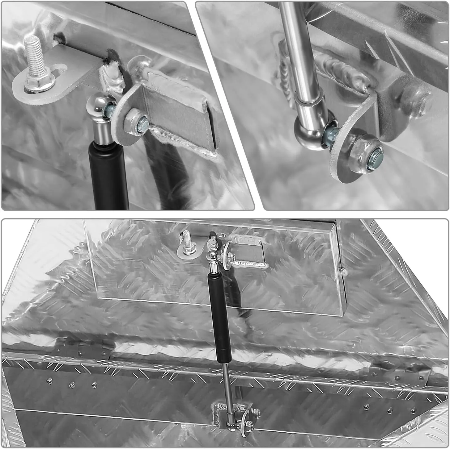 DNA MOTORING Trailer Tongue Box, Lockable Aluminum Truck Bed Tool Box - 26" X 11" X 12", Silver, TBOX-T5-011-ALU