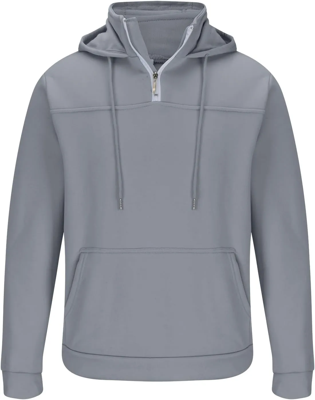 DOLKFU Men's Quarter Zip Hoodies Simple Solid Color Long Sleeve Sweatshirts Loose Fit Trendy Hooded Tops with Pocket