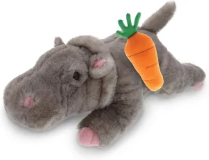 DolliBu Happy Easter Super Soft Plush Hippo with Carrot - Cute Stuffed Animals with Carrot Plush Toy, with Name Personalization, Spring Easter Plush Animal - 11 Inches