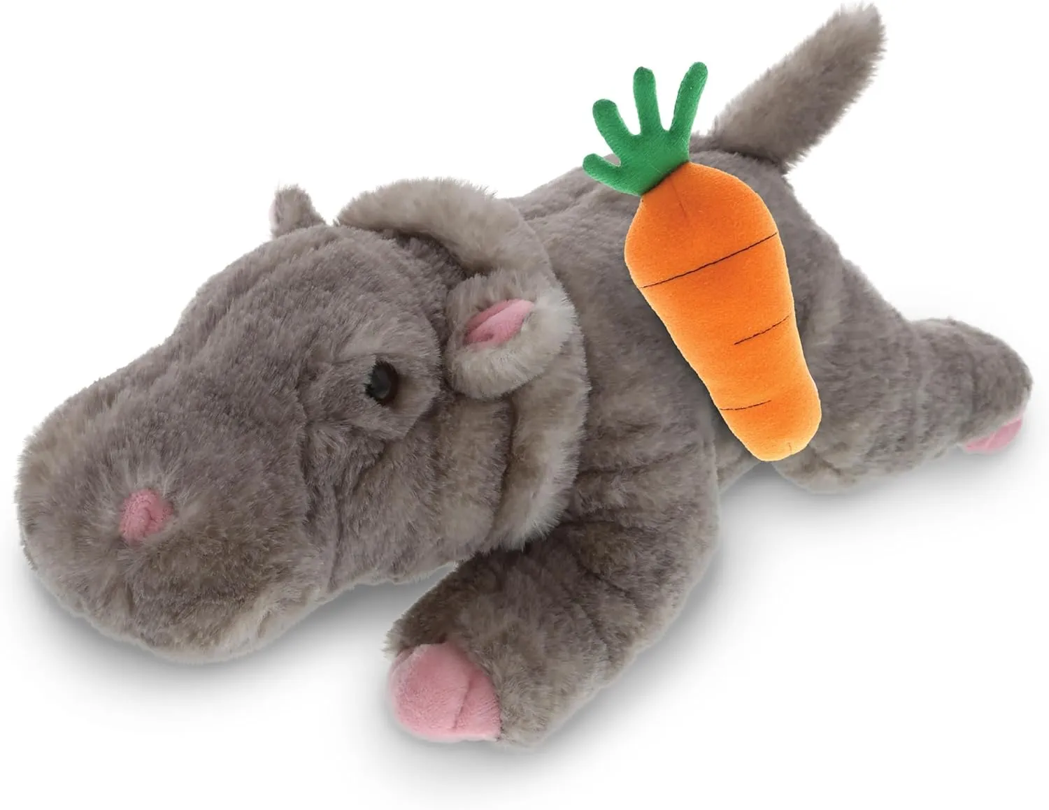 DolliBu Happy Easter Super Soft Plush Hippo with Carrot - Cute Stuffed Animals with Carrot Plush Toy, with Name Personalization, Spring Easter Plush Animal - 11 Inches