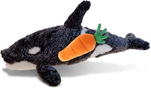 DolliBu Happy Easter Super Soft Plush Killer Whale with Carrot - Cute Stuffed Animals with Carrot Plush Toy, with Name Personalization, Spring Easter Plush Animal - 18 Inches