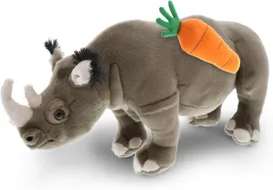 DolliBu Happy Easter Super Soft Plush Rhino with Carrot - Cute Stuffed Animals with Carrot Plush Toy, with Name Personalization, Spring Easter Plush Animal - 16 Inches