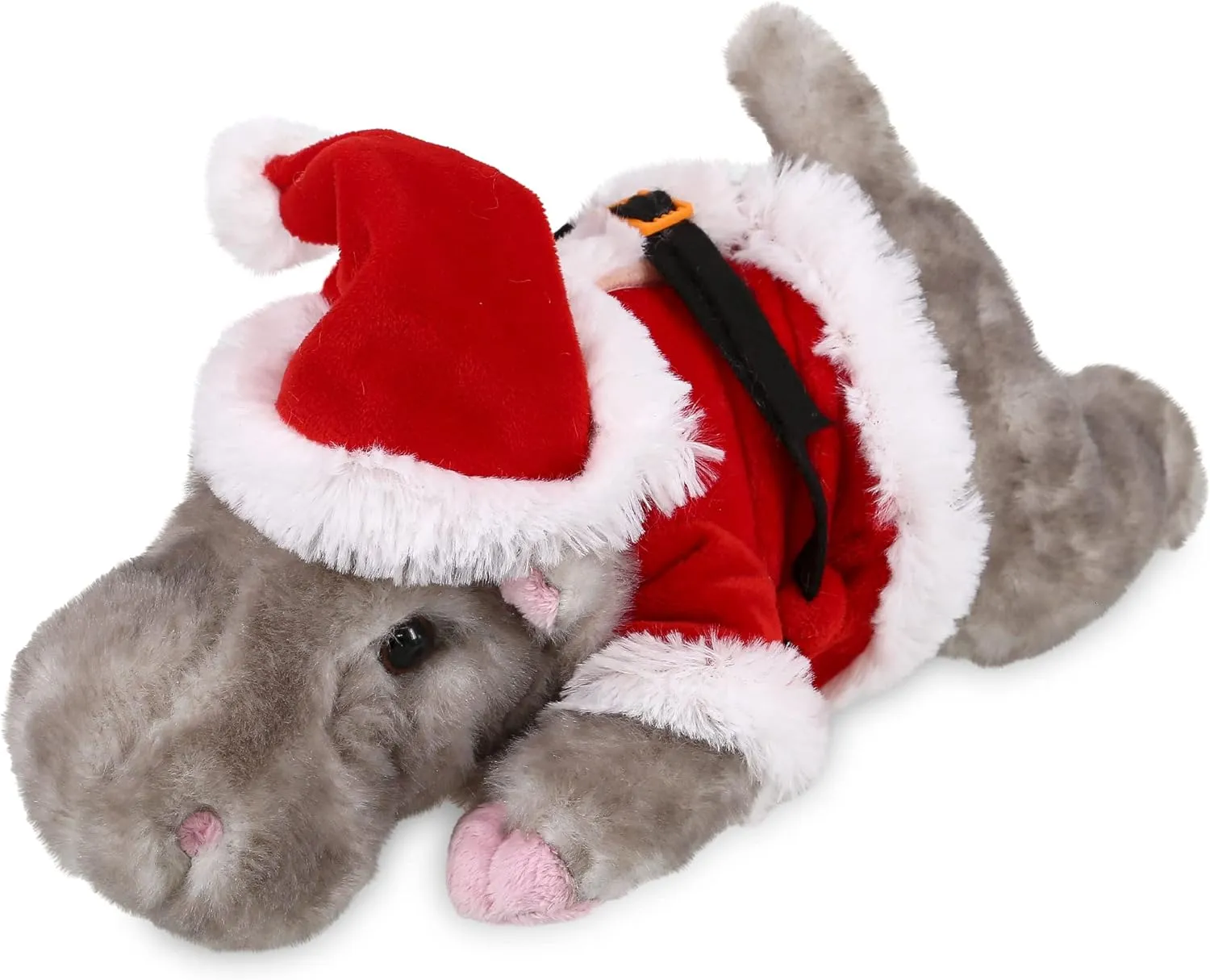 DolliBu Santa Hippo Stuffed Animal Plush - Wild Animal Hippopotamus for Christmas with Red Santa Claus Outfit Gift for Holiday with Name Personalization - 11.5 Inch