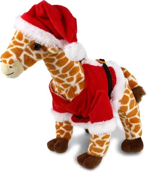 DolliBu Santa Wild Giraffe Stuffed Animal Plush Toy - Super Soft Wild Animal Dress Up with Red Santa Claus Outfit, Cute Wildlife Gift Perfect Holiday with Name Personalization - 16 Inch