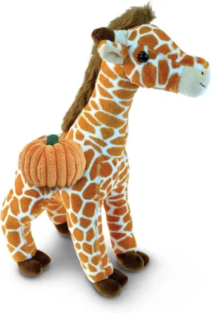 DolliBu Super Soft Plush Large Wild Giraffe Stuffed Animal with Pumpkin Decor - Pumpkin Plush Animal for Fall, Halloween and Thanksgiving, Pumpkin Toy for Baby, Kids, Adults - 16 Inches