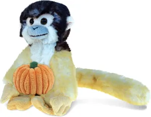 DolliBu Super Soft Squirrel Monkey Stuffed Animal with Pumpkin Decor - Pumpkin Plush Animal for Fall, Halloween and Thanksgiving, Pumpkin Toy for Baby, Kids, Adults - 12.5 Inches