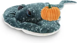 DolliBu Wild Collection Spotted Grey Ray Stuffed Animal with Pumpkin Decor and Name Personalization - Pumpkin Plush for Fall, Halloween and Thanksgiving - 18.5 Inches