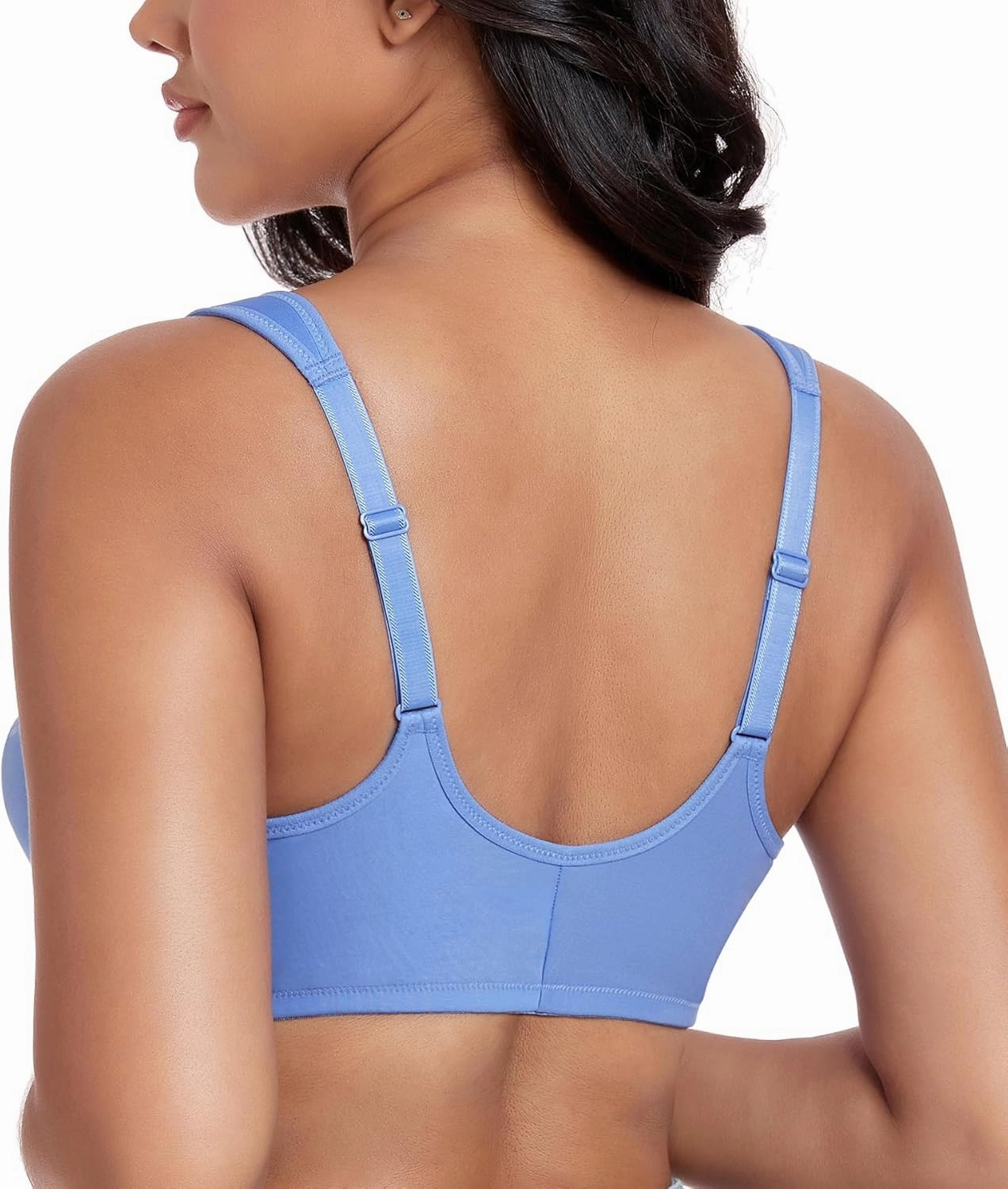 DotVol Women's Plus Size Front Closure U-Back Underwire Wide Strap Everyday Bra