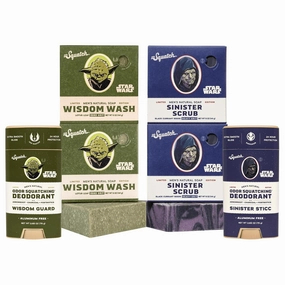 Dr. Squatch Star Wars Bundle - Natural 4 Soap and 2 Deodorant Gift Set - Wisdom Wash, Wisdom Guard, Sinister Scrub, Sinister Sticc