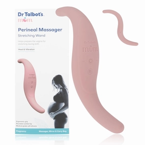 Dr. Talbot's Mom Perineal Massager for Pregnancy and Labor Prep - Adjustable Heat and Vibration Modes - Includes Mirror, Travel Bag, and USB Cord
