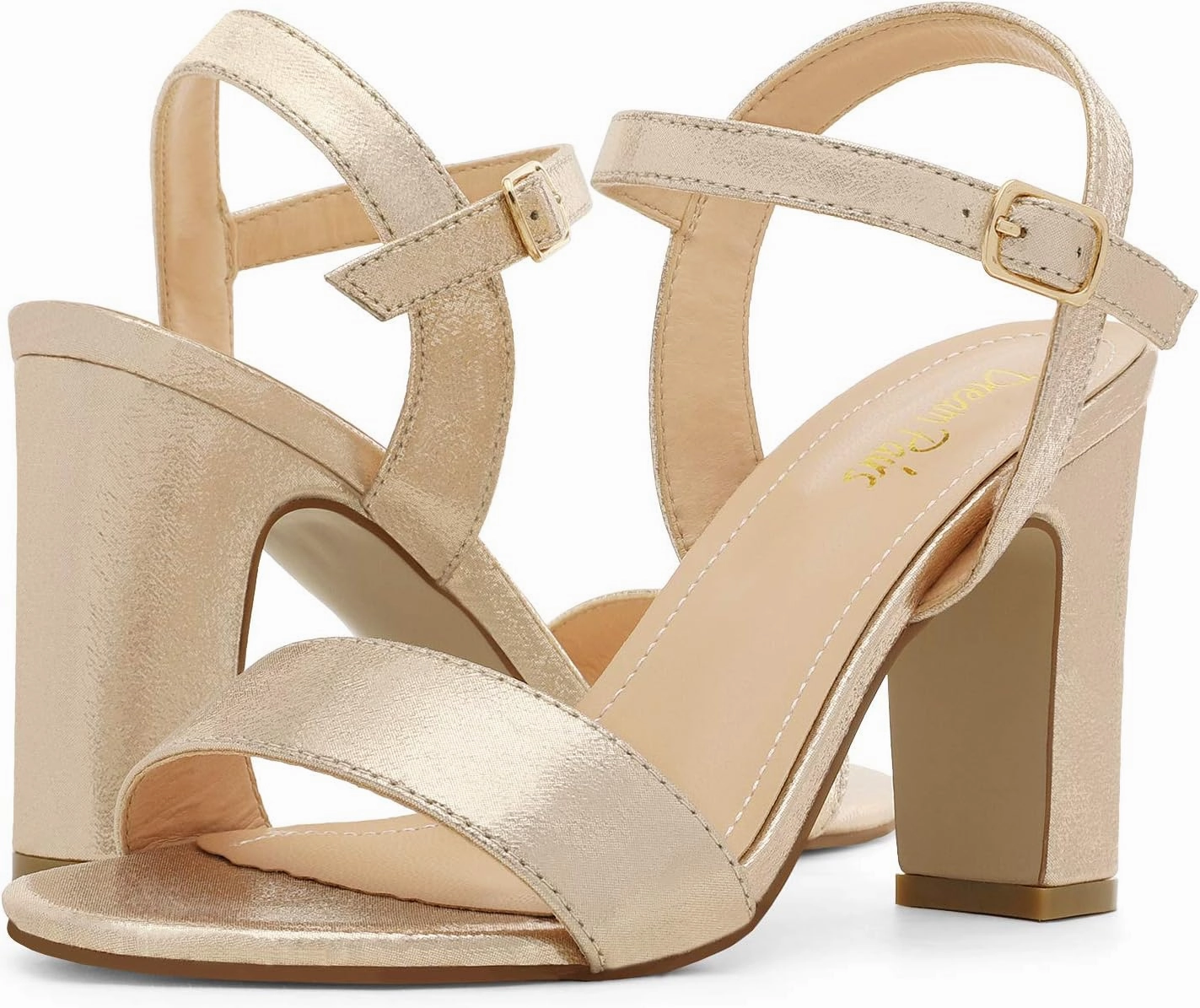 DREAM PAIRS Women's Chunky Heels Open Toe Ankle Strap High Block Comfy Dress Heel Sandals Pumps Shoes
