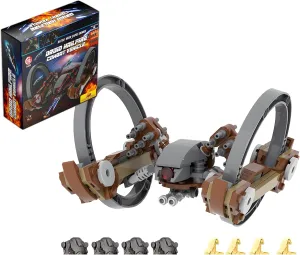 Droid Hailfire Combat Vehicle Building Set with 4 Super Battle Droids and 4 Classic Army Droids, Spacecraft and Clone Clankers with Weapons, Building Blocks Toy Gift for Star Fans and Kids aged 6 