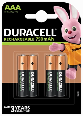 Duracell Rechargeable Plus AAA 750mAh | 4 Pack