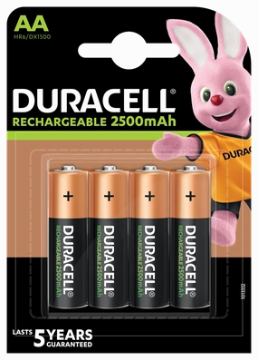 Duracell Rechargeable Ultra AA 2500mAh | 4 Pack