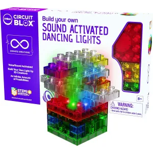 E-Blox Circuit Blox Light - Sound Activated Circuit Board Building Blocks Toy Set for Ages 8 