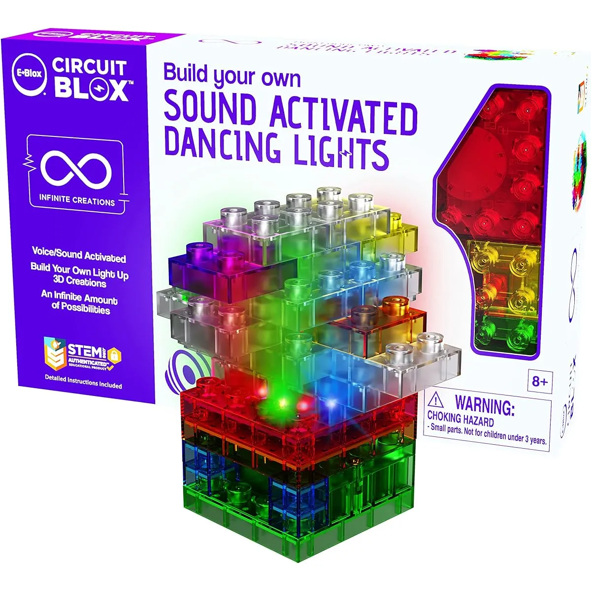 E-Blox Circuit Blox Light - Sound Activated Circuit Board Building Blocks Toy Set for Ages 8 