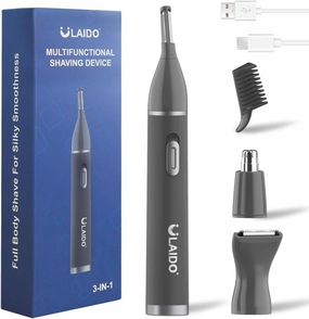 Ear and Nose Hair Trimmer for Men and Wome, Painless 3 in 1 Men's Nose Hair Trimmers, 2025 USB-C Rechargeable Facial & Body Detail Hair Trimmer Clipper with High Speed and Dual-Edge Blades