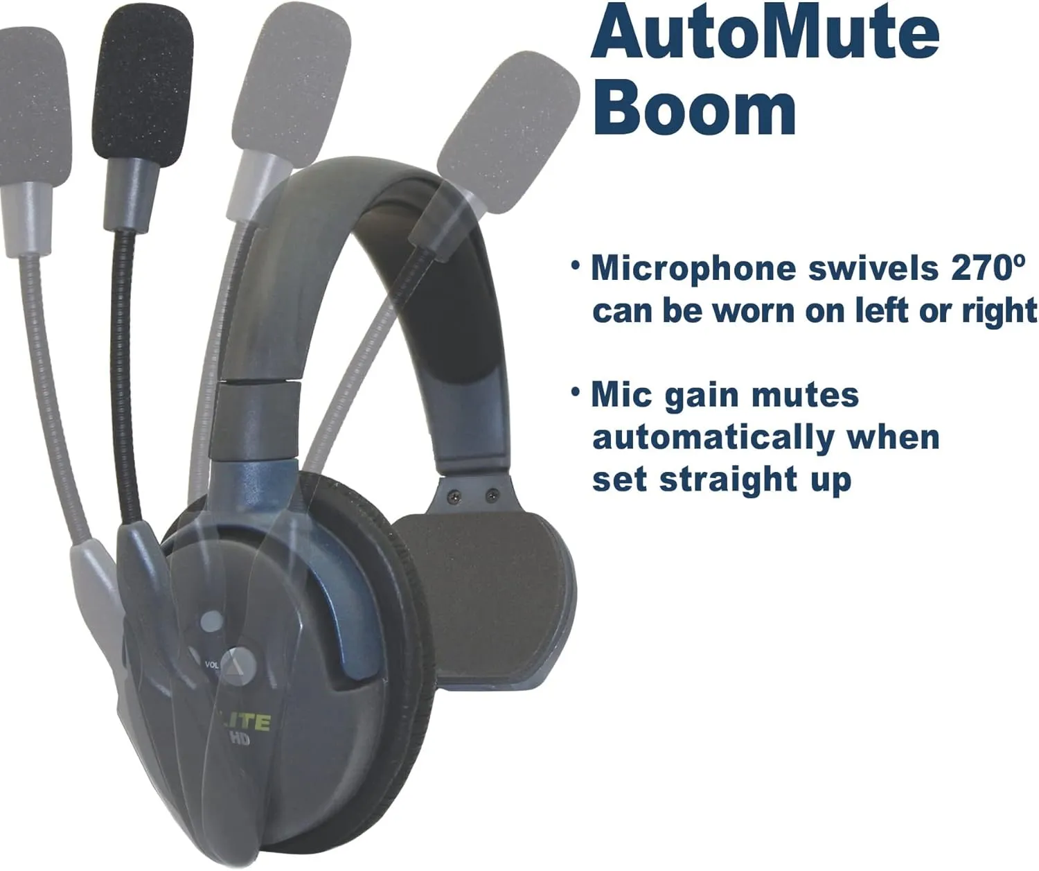 EARTEC ULSM-HD Ultralite HD Single Ear Replacement Main Headset, HD Version Only, Full Duplex Wireless Communication, Includes Rechargeable Battery