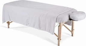 EARTHLITE DURA-Luxe Flannel Massage Table Sheet Set Durable, Soft, Luxurious Comfort, Double-Napped Top Sheet & Crescent Cover