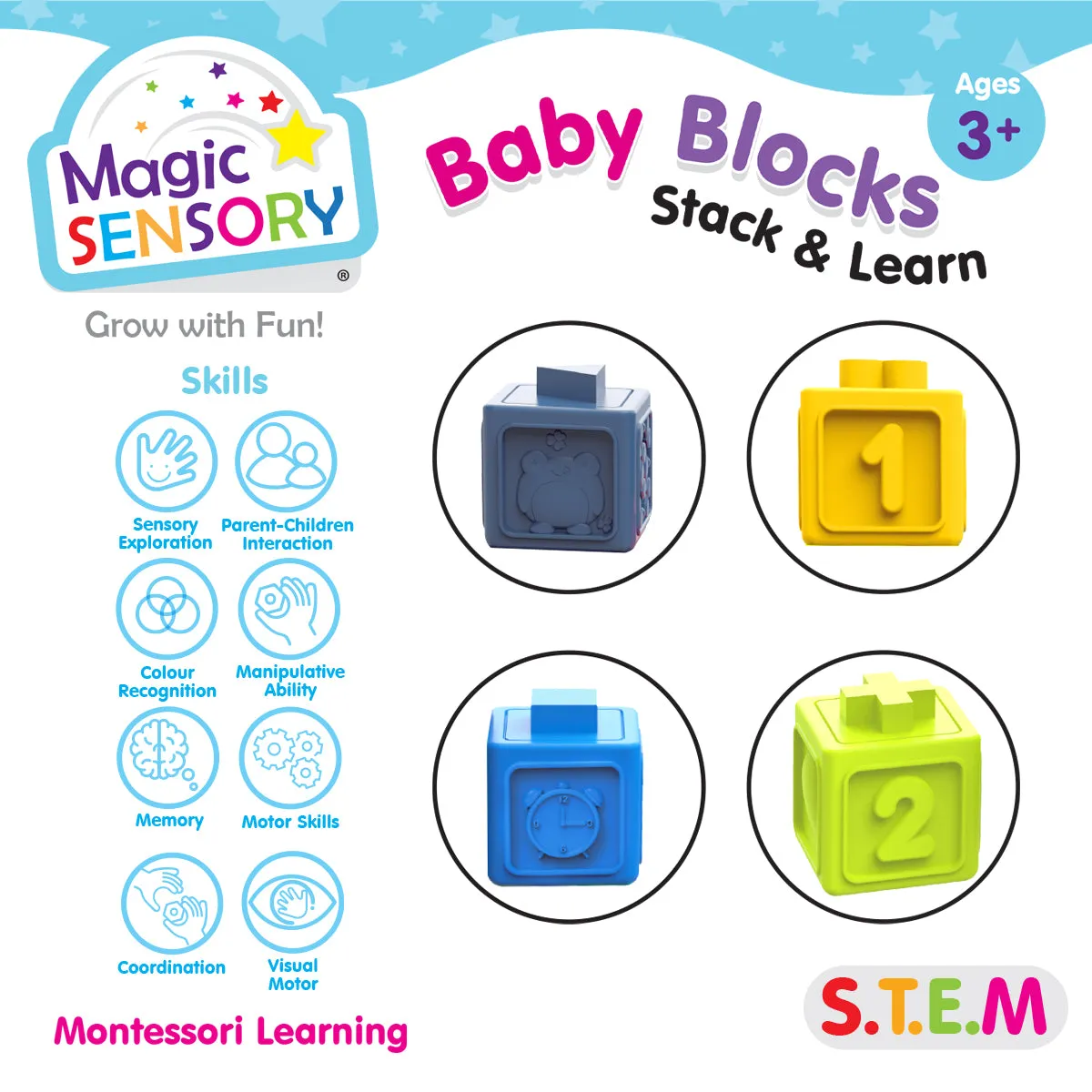 Educational Baby Blocks - Stack & Learn