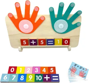 Educational Math manipulatives Number Counting Blocks for Kids，Finger AZrithmetic Game，Mathematics Developmental Game Suitable for Children Over 3 Year Old
