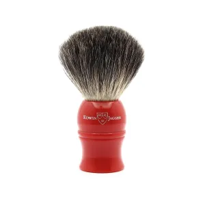 Edwin Jagger 1EJ331 Classic Pure Badger Hair Handmade Exfoliating Shaving Brush for Quality Lather with Shaving Cream or Shaving Soap for Men and Women (Red)