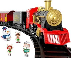 Electric Train Set for Kids, Classic Christmas Train Toys Set for Boys Girls Steam Locomotive Engine, Lights & Sound, Tracks, Birthday Toy for Age 3 4 5 6 7 8 9 Years Old Kids