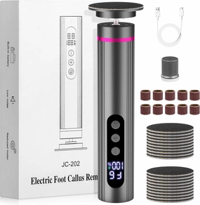 Electric Foot Callus Remover Cordless, 2 in 1 Rechargeable Metal Foot Sander & Nail File with 9 Speed Level and 40Pcs Sandpaper Discs, 13000RPM Professional Feet Pedicure Tools for Dead Skin