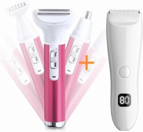 Electric Razor for Women Removal for Body Nose Hair Trimmer Face Shavers Eyebrow Legs Armpit Bikini Area Pubic Underarms Painless Rechargeable Portable Womens Razors Set,Gifts for Women