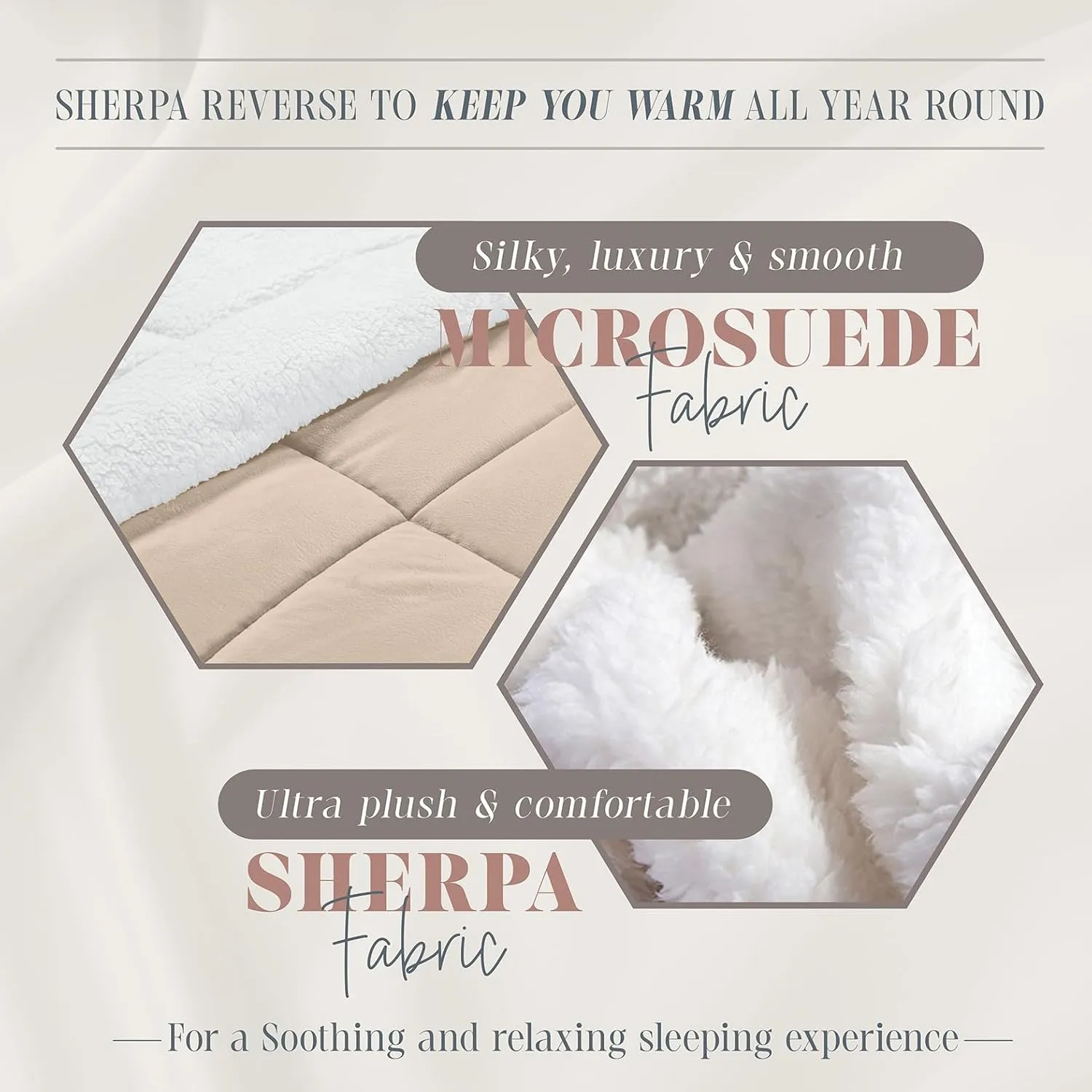 Elegant Comfort Super Soft Sherpa Comforter 2-Piece Set Premium Quality, Heavy Weight Reversible Down Alternative Micro-Suede, Sherpa Comforter, Twin XL, Taupe