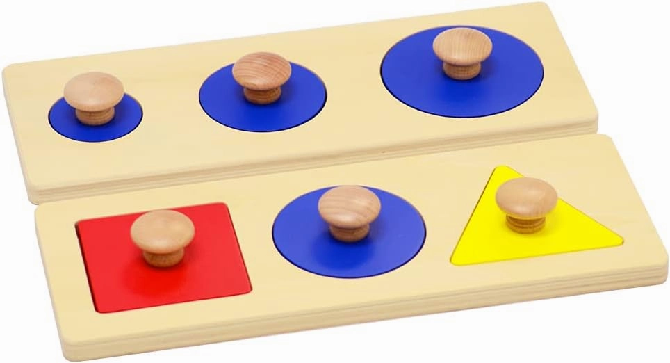 Elite Montessori Single/Multiple Shape Puzzles Jumbo Knob Preschool Toddler Learning Material (Multiple Shape Puzzles)