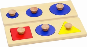 Elite Montessori Single/Multiple Shape Puzzles Jumbo Knob Preschool Toddler Learning Material (Multiple Shape Puzzles)