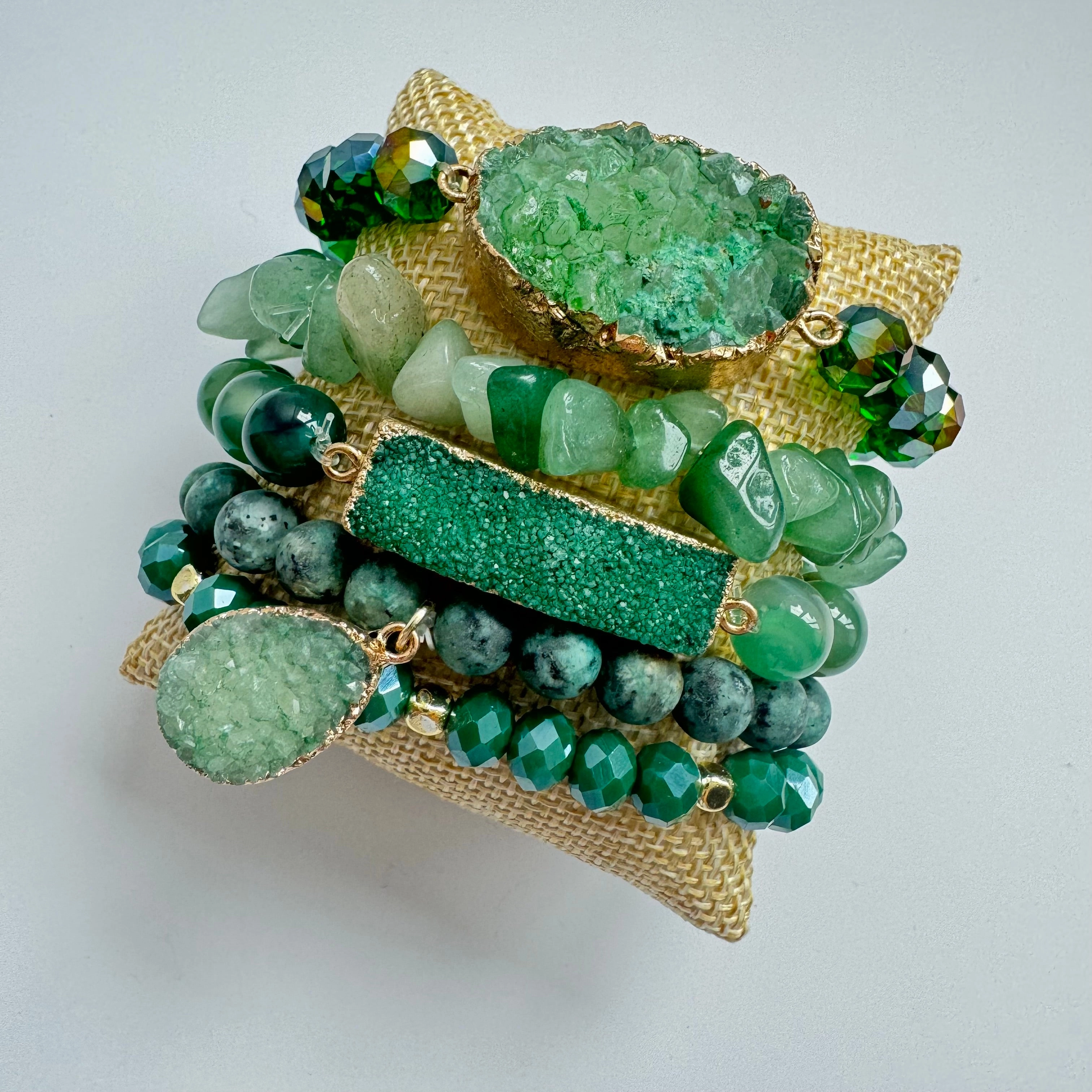 Emerald Stack of 5 Bracelets (Pre-order del w/c 2nd June)