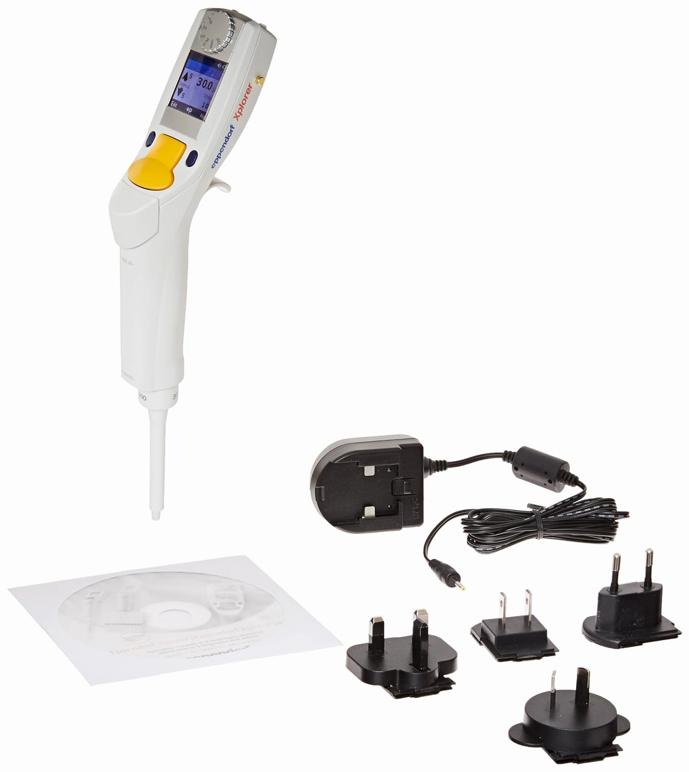 Eppendorf Xplorer 4861000031 Single-Channel Electronic Pipetters, Orange, 15-300µL Volume