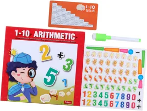 ERINGOGO 1 Set Arithmetic Wooden Cognitive Math for Develops Skills Hand Eye Coordination Safe Educational Tool