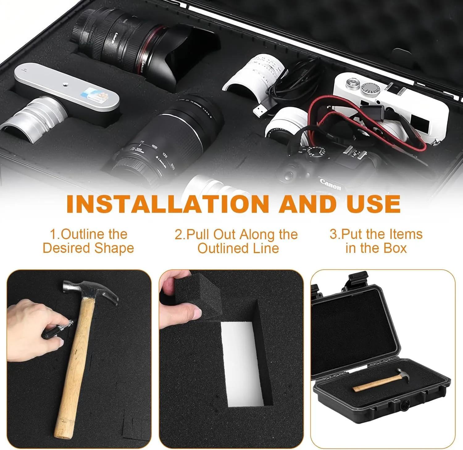 Eunice Apart Foam Insert,4pcs Polyurethane Pre Cube Pick and Pluck Foam Sheets with Bottom Use for Boxes Cases Padding Camera, Board Game Box(2pcs-16 * 12 * 1.5 in  2pcs-16 * 12 * 2 in)