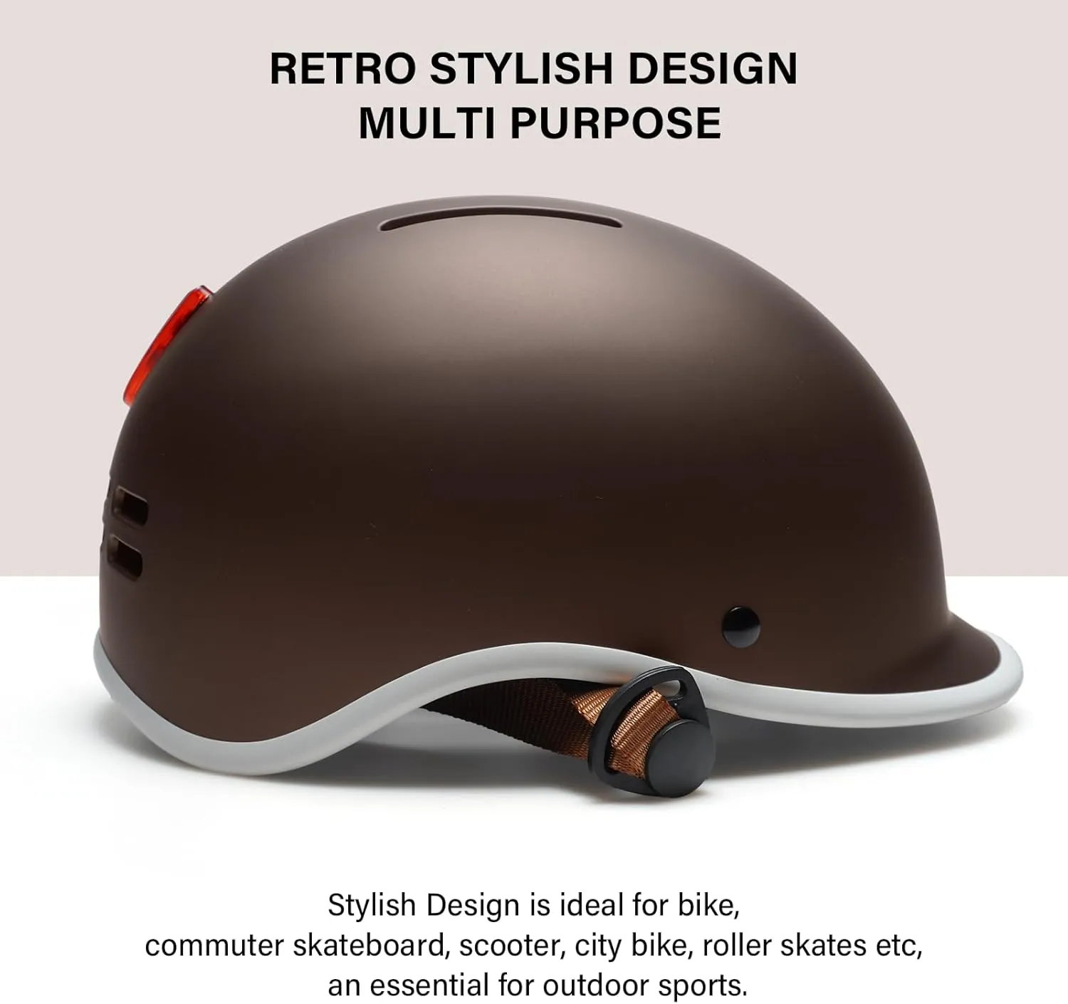 Exclusky Bike Helmet for Adults,Adjustable Cycling Helmet for Men & Women Safety Certified Bicycle Helmet for Commuting, Road Biking, Skating with USB Rechargeable Rear Light