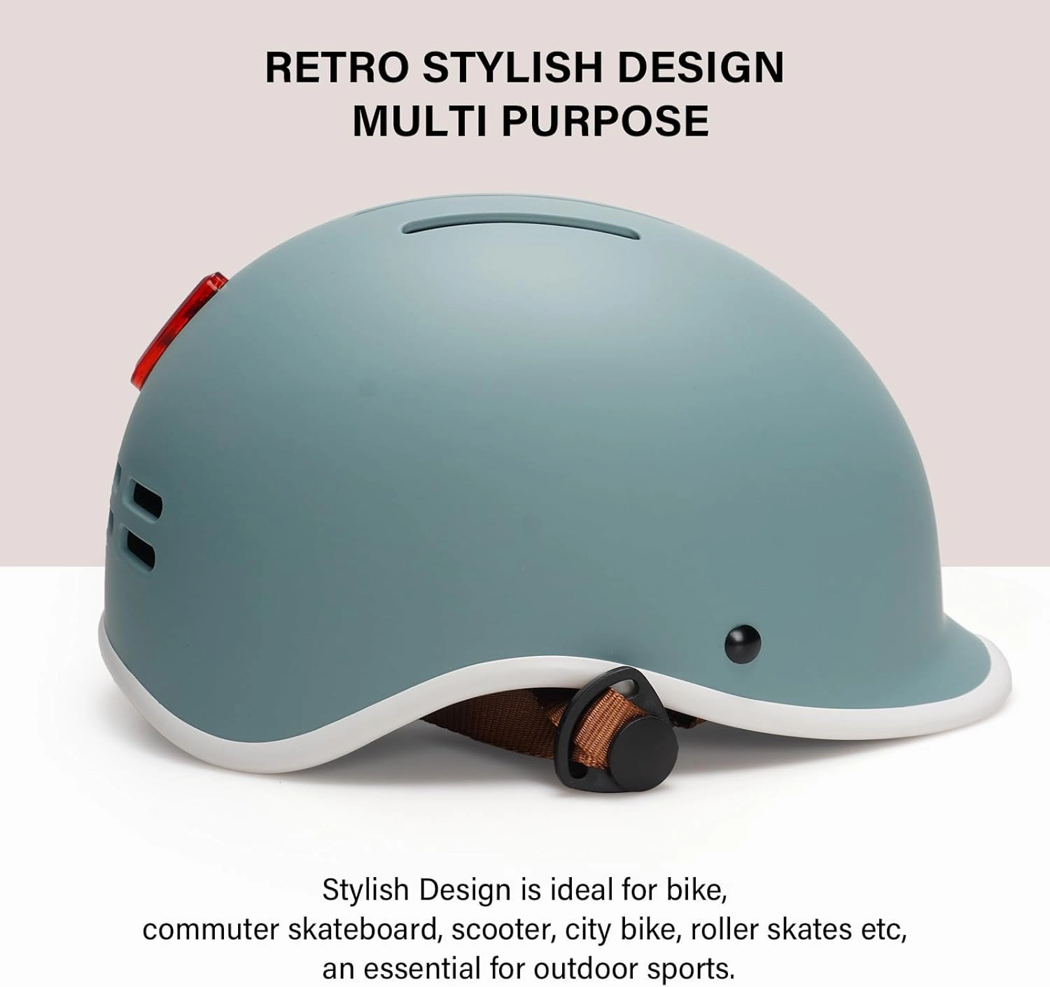Exclusky Bike Helmet for Adults,Adjustable Cycling Helmet for Men & Women Safety Certified Bicycle Helmet for Commuting, Road Biking, Skating with USB Rechargeable Rear Light
