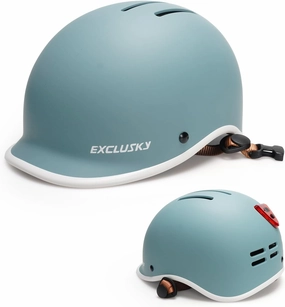 Exclusky Bike Helmet for Adults,Adjustable Cycling Helmet for Men & Women Safety Certified Bicycle Helmet for Commuting, Road Biking, Skating with USB Rechargeable Rear Light