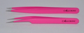 Eyelash Extension 1 Set of Magenta ESD Pro-Straight & Straight Tweezers