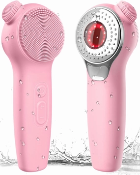 Facial Cleansing Brush Face Scrubber, Alyfini Silicone Electric Deep Cleaning Exfoliating Brush with Nose Scrub Blackhead Remover, Waterproof Rechargeable Thermal Massager Skin Care Routine Men Women
