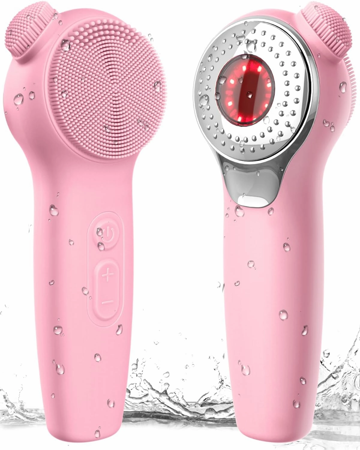 Facial Cleansing Brush Face Scrubber, Alyfini Silicone Electric Deep Cleaning Exfoliating Brush with Nose Scrub Blackhead Remover, Waterproof Rechargeable Thermal Massager Skin Care Routine Men Women