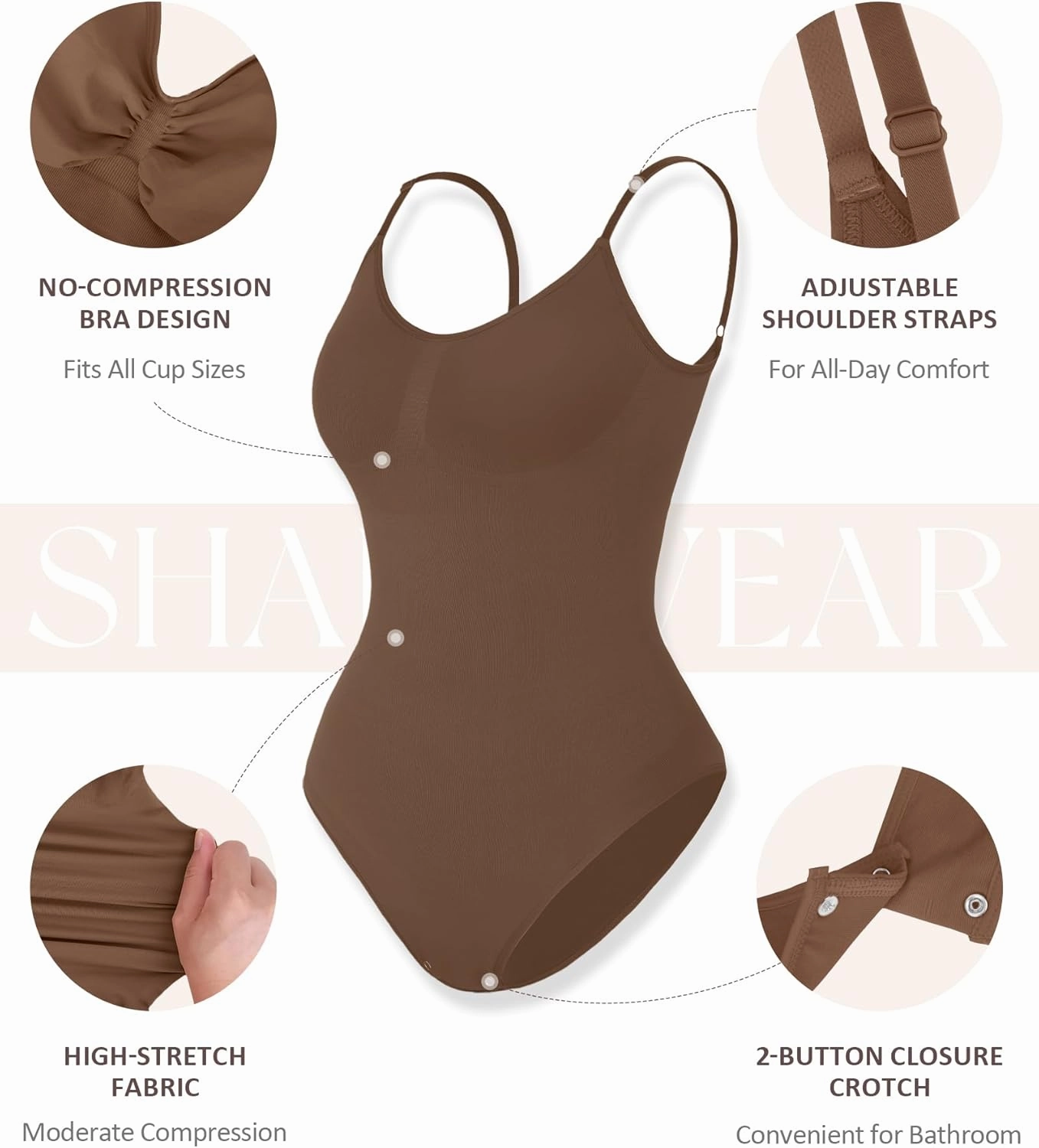 FeelinGirl Shapewear Bodysuit Sculpting Tummy Control Body Shaper for Women Seamless Plus Size Butt Lifting Shaper