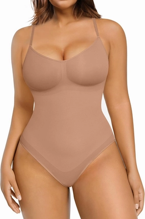 FeelinGirl Shapewear Bodysuit Sculpting Tummy Control Body Shaper for Women Seamless Plus Size Butt Lifting Shaper