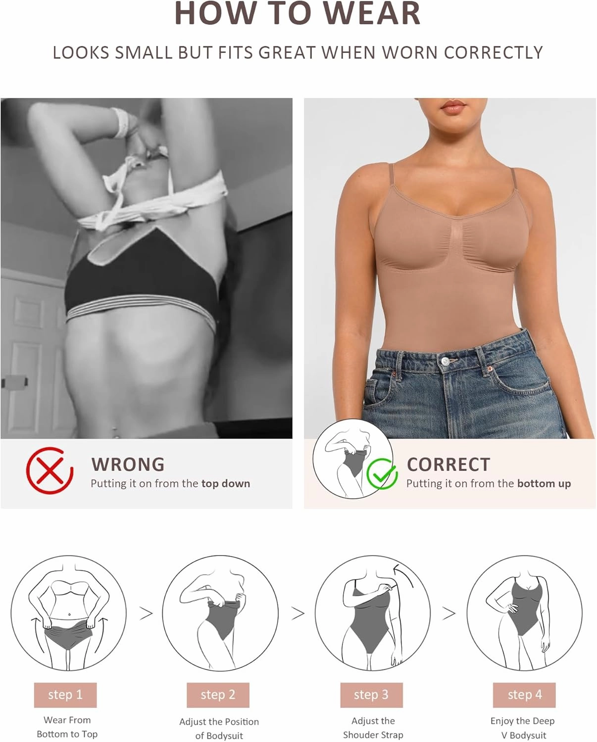 FeelinGirl Shapewear Bodysuit Sculpting Tummy Control Body Shaper for Women Seamless Plus Size Butt Lifting Shaper