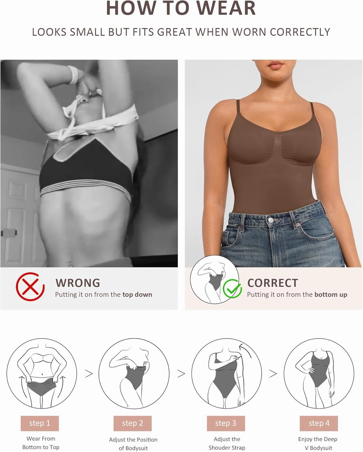 FeelinGirl Shapewear Bodysuit Sculpting Tummy Control Body Shaper for Women Seamless Plus Size Butt Lifting Shaper